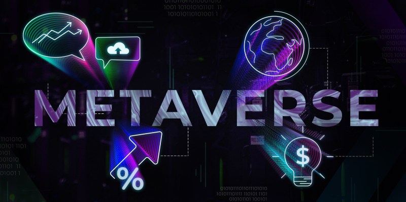 Illustration with "METAVERSE" spelled out