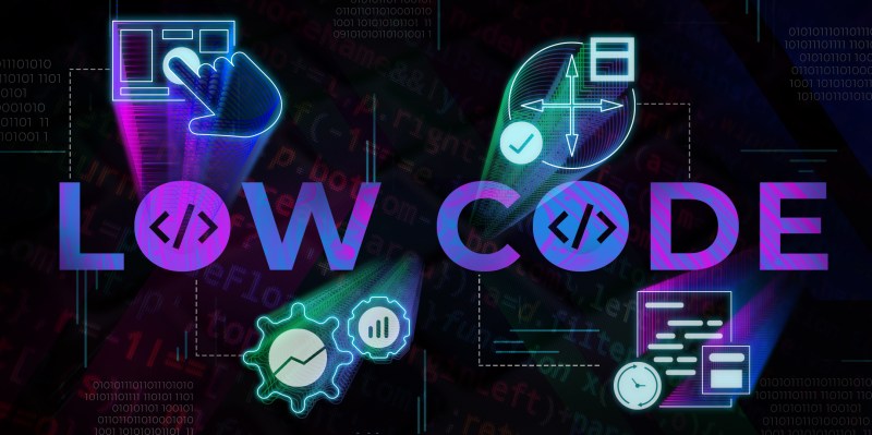 Illustration with "LOW CODE" spelled out