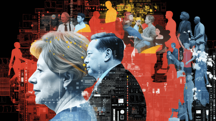 A collage of world leaders that are regulating artificial intelligence.